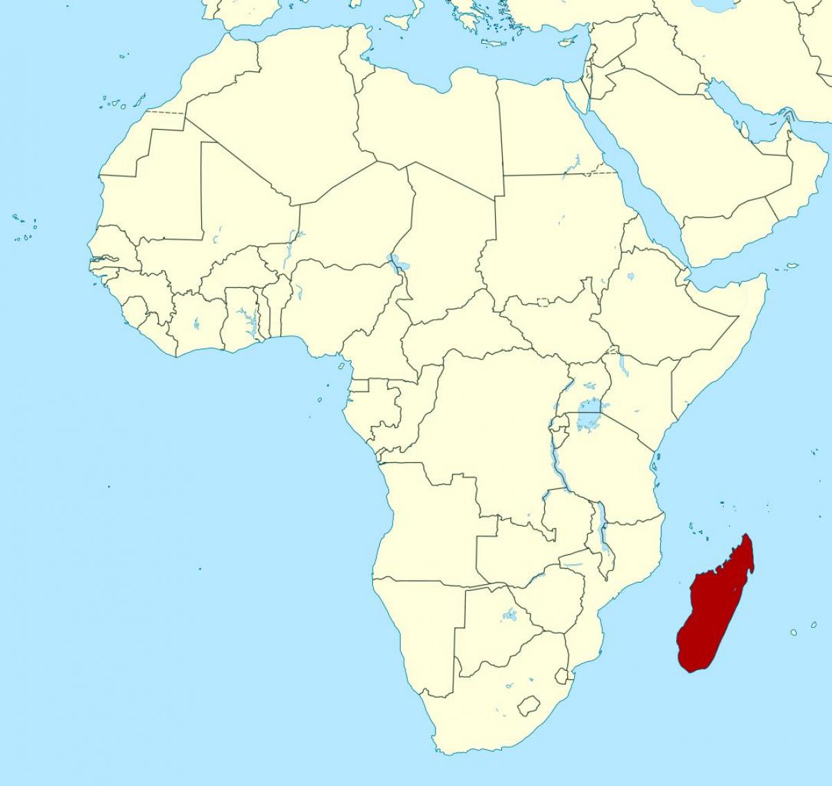 Madagaskar u africi mapu