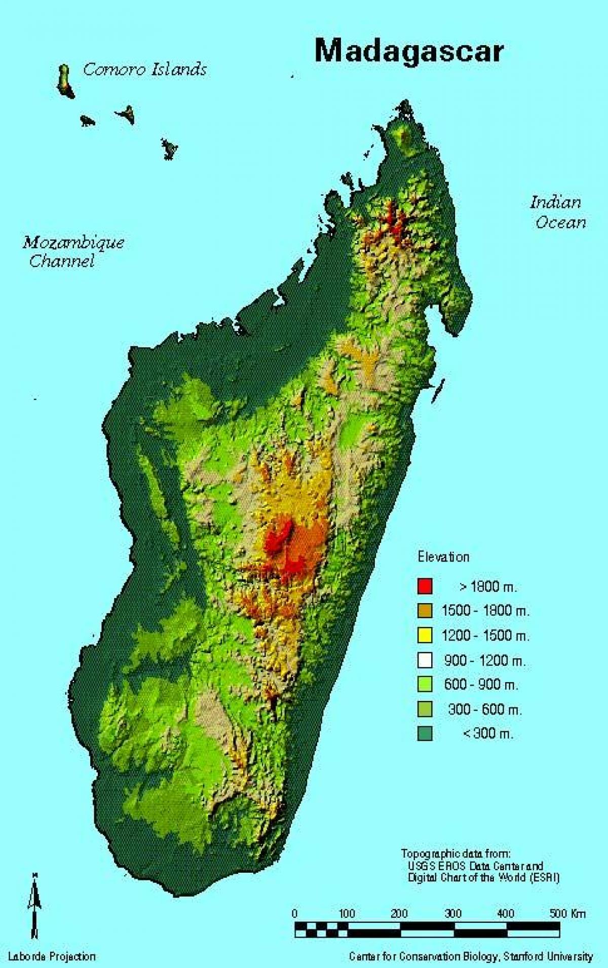 mapa Madagaskar geografiju