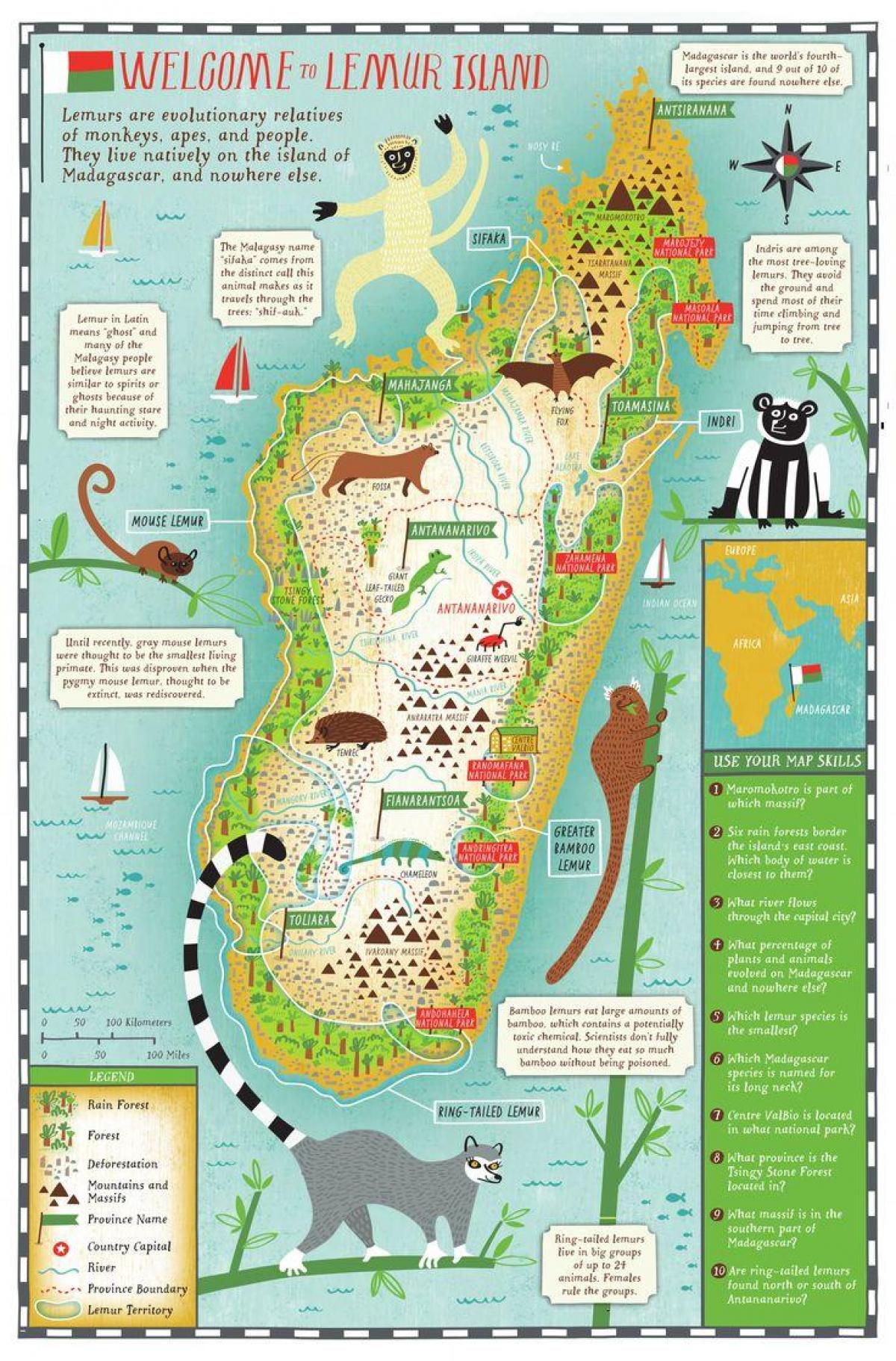 mapa Madagaskar karta za djecu