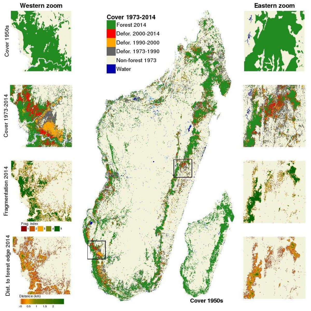 mapa Madagaskar šuma