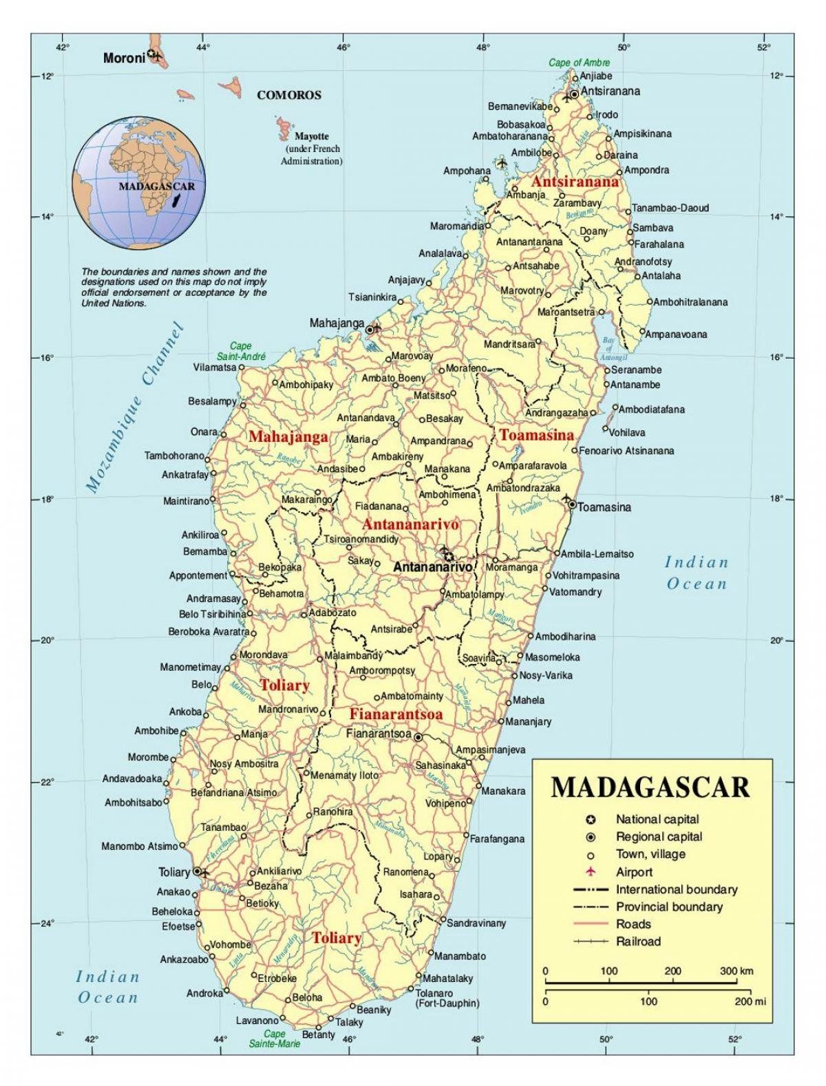 detaljne mapu Madagaskar
