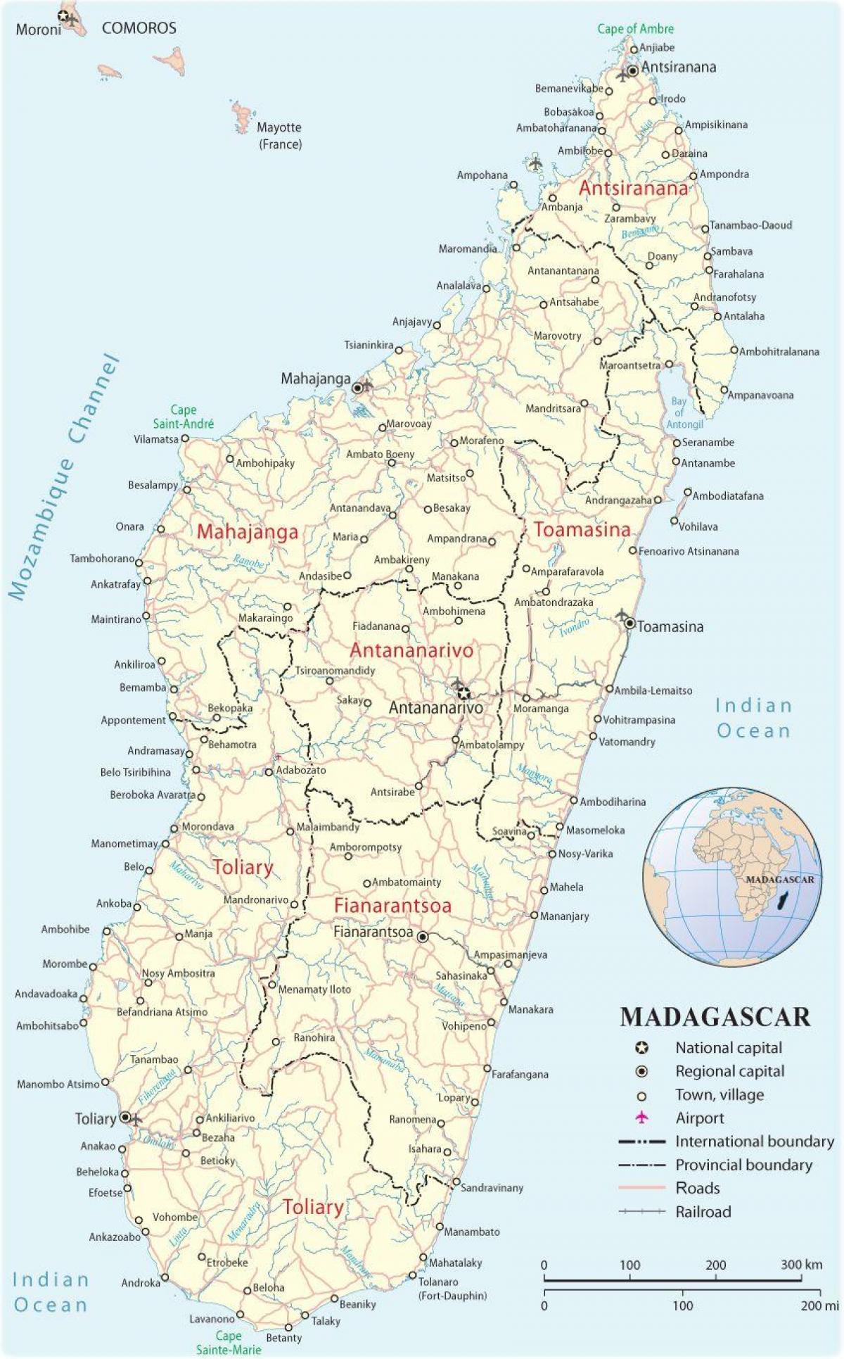 mapa Madagaskar aerodrome
