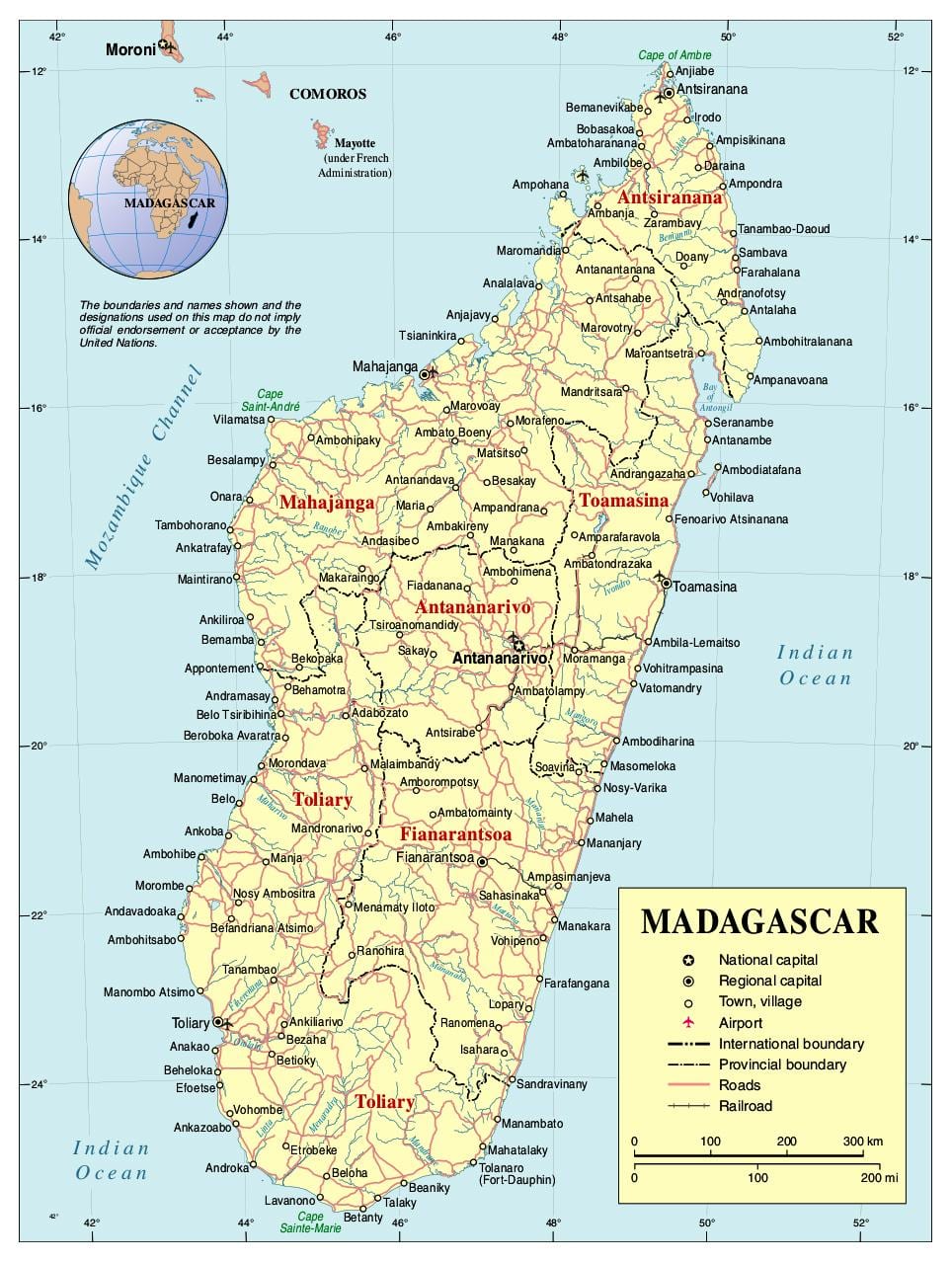 mapa Madagaskar put