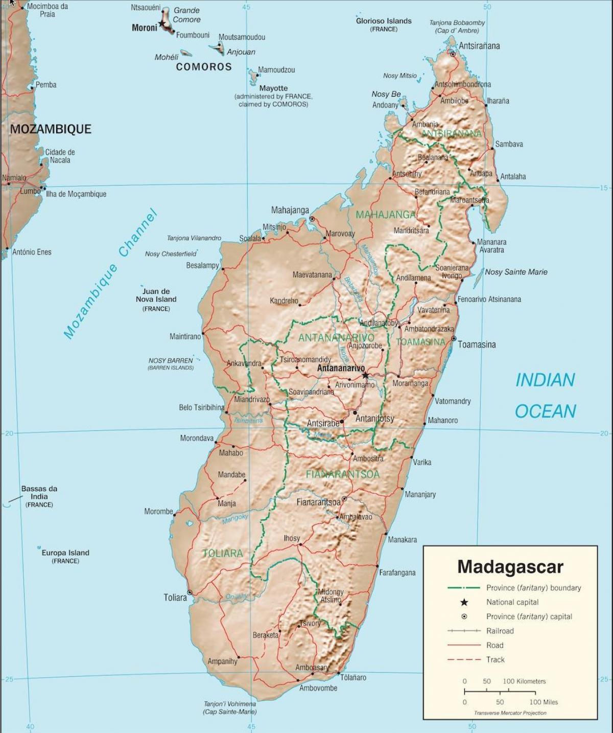 Madagaskar zemlji mapu