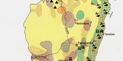 Mapa Madagaskar prirodni resursi