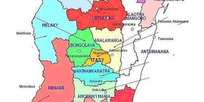 Mapa Madagaskar regionima