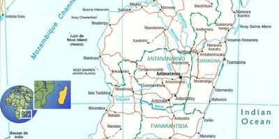 Mapa Madagaskar reke