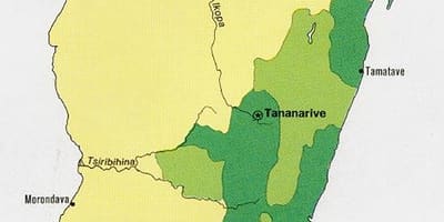 Madagaskar karta gustoće naseljenosti