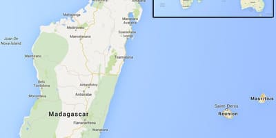 Mapa ostrva blizu Madagaskar